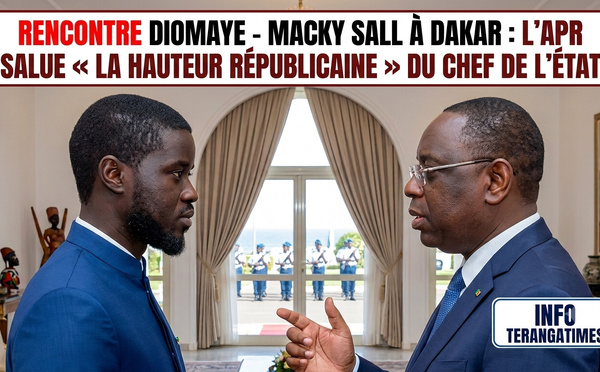 Rencontre Diomaye - Macky Sall à Dakar : l'APR salue « la hauteur républicaine » du chef de l'État