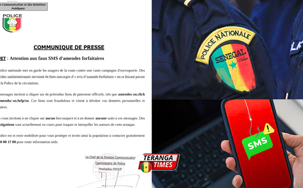 Cybercriminalité: La Police nationale met en garde contre une vaste arnaque aux faux avis d’amende routière