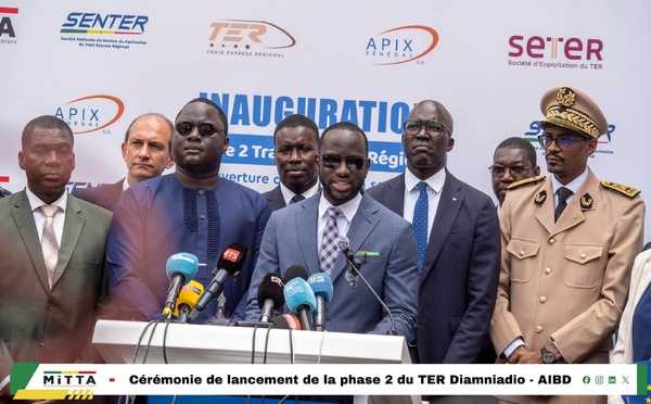 Infrastructures et transports collectifs : Le Secrétaire d'État ou Ministre de M. Abdoul Ahad Ndiaye officialise le lancement commercial de la Phase 2 du TER jusqu'à l’AIBD