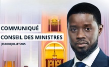 Conseil des ministres du jeudi 03 juillet 2025