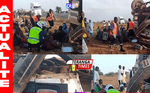Accident sur l’axe Khombole–Dakar : plusieurs blessés après le renversement d’un car Ndiaga Ndiaye