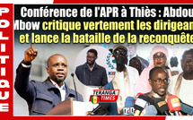 Conférence de l'APR à Thiès: Abdou Mbow critique vertement les dirigeants et lance la bataille de la reconquête